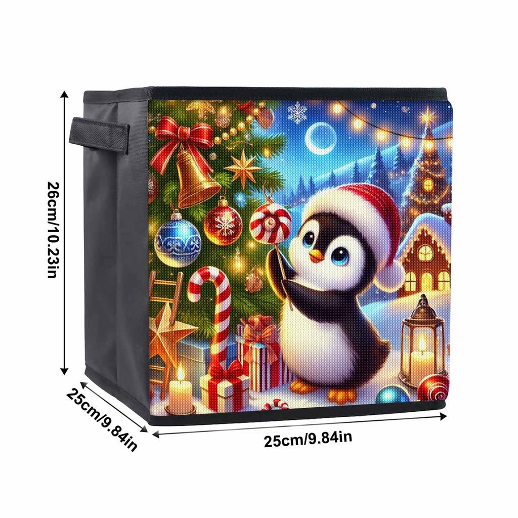 The Hardworking Little Penguin 5D Diamond Painting Storage Basket Full Round Drill Mosaic Diamond Embroidery Cross Stitch Kits Home Decor Home Decor