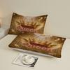 Queen Crown Wings Fitted Sheet Set Gold Pink Royal Crown And Wings Print With Queen Text Bedroom Decor