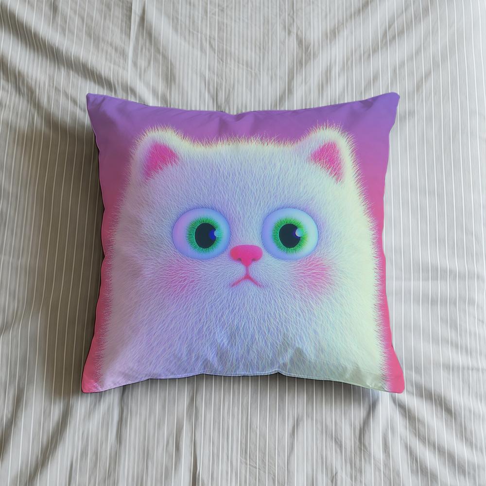 Kissenbezug Katze Weiche Hülle Für Cartoon Sofa Wohnzimmer Zuhause Bequem Büro Dekoration Schutzhülle Flauschiges Kissen Weiße Bezüge