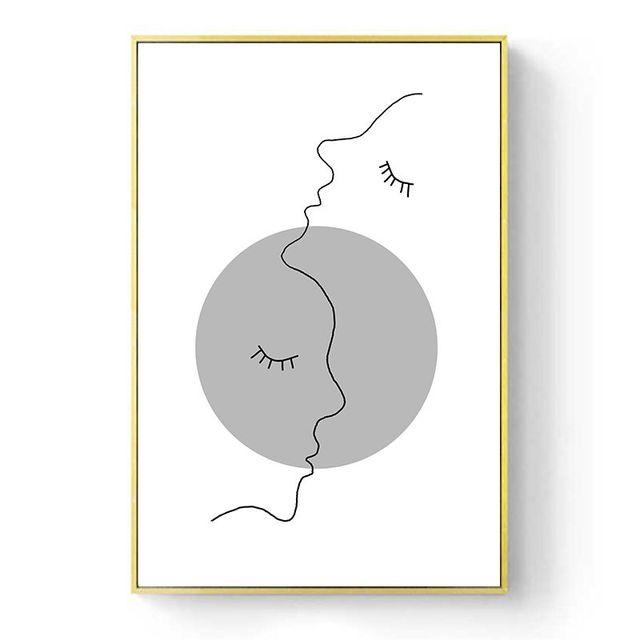 

Абстрактная линия искусства постер на стене скандинавский минималистский холст картина лицо женщины картины для внутренних настенных принтов без рамки 21*30cm No Frame