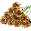 10pcs Artificial Flowers Rose Flower Branch Artificial Red Roses Realistic Fake Rose Bouquet Table Decoration Wedding Home Decor