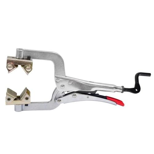 11-inch Pipe Clamp, Pipe Pliers with V-Pad, Heat-Resistant Steel, Welding Clamp with Adjustable Spindle, for Round and Square Pipes, Ideal for Butt We