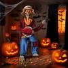 Skeletons Luminescent Animated Glowing Skull Guitar Statue Latest Horror Night Halloween Skeleton Sculpture