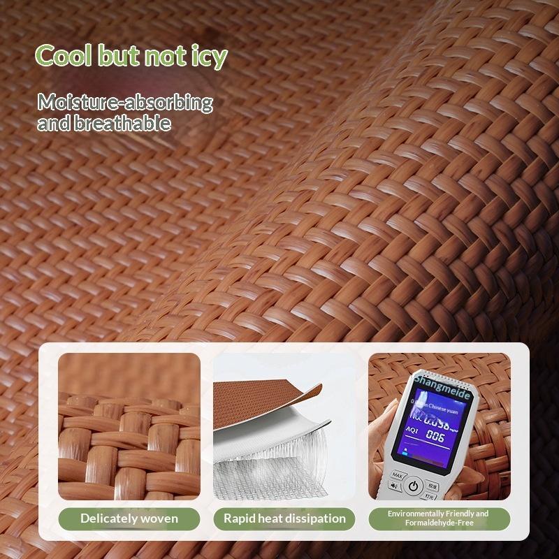 Cool Rattan Woven Chair Cushion Summer Breathable Non-Slip Ice Mat Seat Pad Comfortable Cooling Cushion For Dining & Office