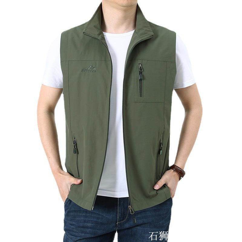 Spring and Autumn New Vest Men's Youth Large Size Vest Thin Fishing Casual Vest Men's Jacket Vest Tide