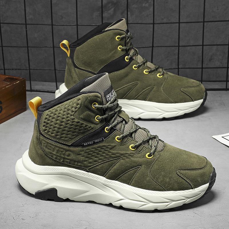 High Top Chunky Sneaker Plus Size 45 Men Women Winter Plush Snow Boots Fashion Casual Cow Suede Height Increased Platform Shoes