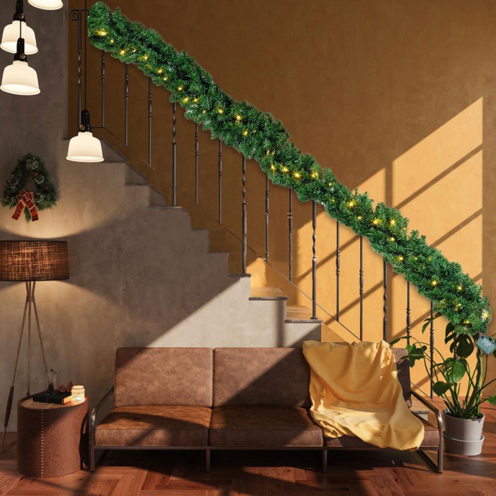 Christmas Tree PVC Lamp Rattan Christmas Wreath Door Hanging Christmas Decorations.