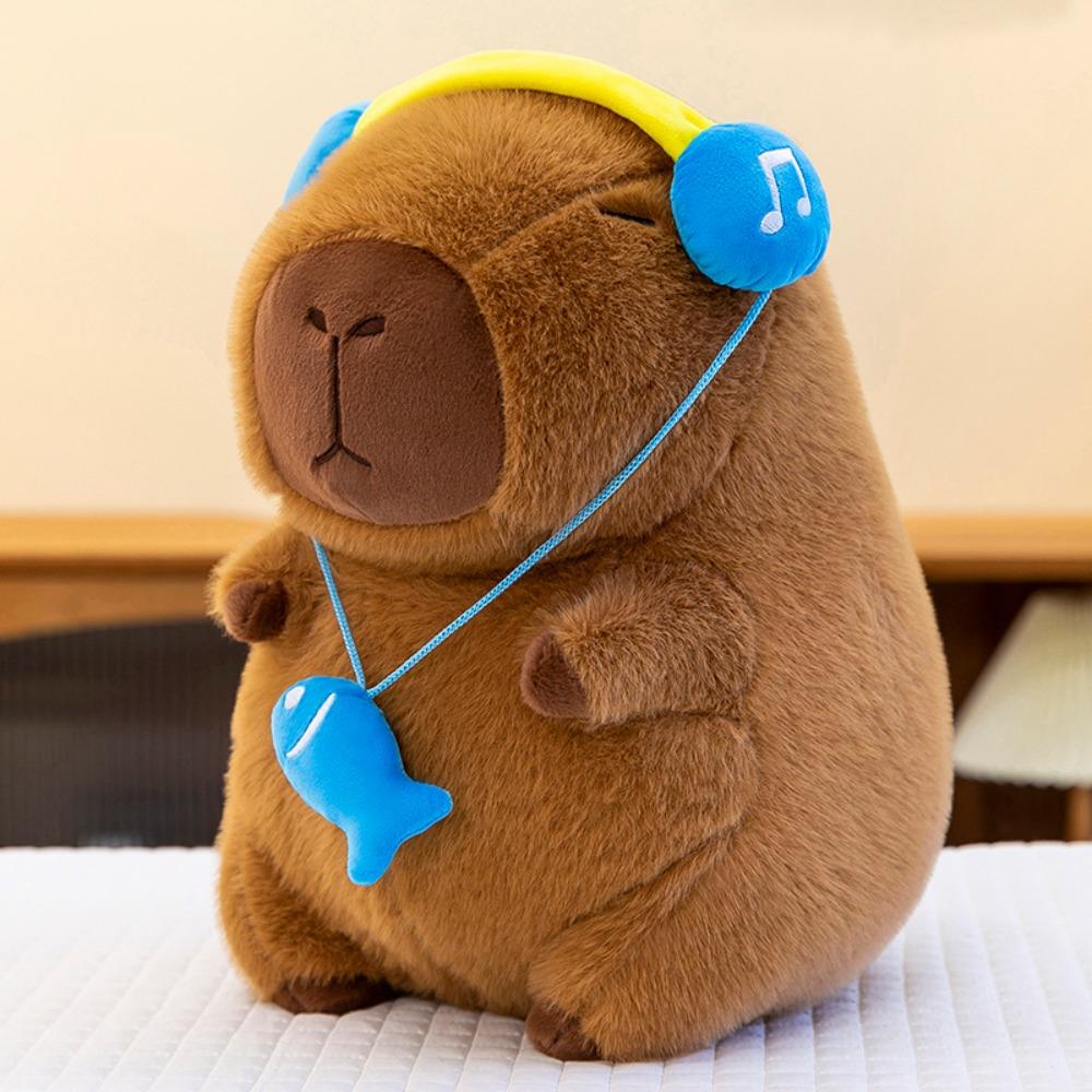 

35/30CM Headset Plush Stuffed Doll Capybara Stuffed Animal Toy Kawaii Plush Doll Kids 30CM B
