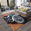 3D Retro Motorcycle Vintage Carpet Rug for Home Living Room Bedroom Playroom Sofa Doormat Decor,Kid Area Rug Non-slip Floor Mat