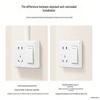 A6 Double-Opening Single/Double-Pole Multi-Control Switch Socket Panel - White