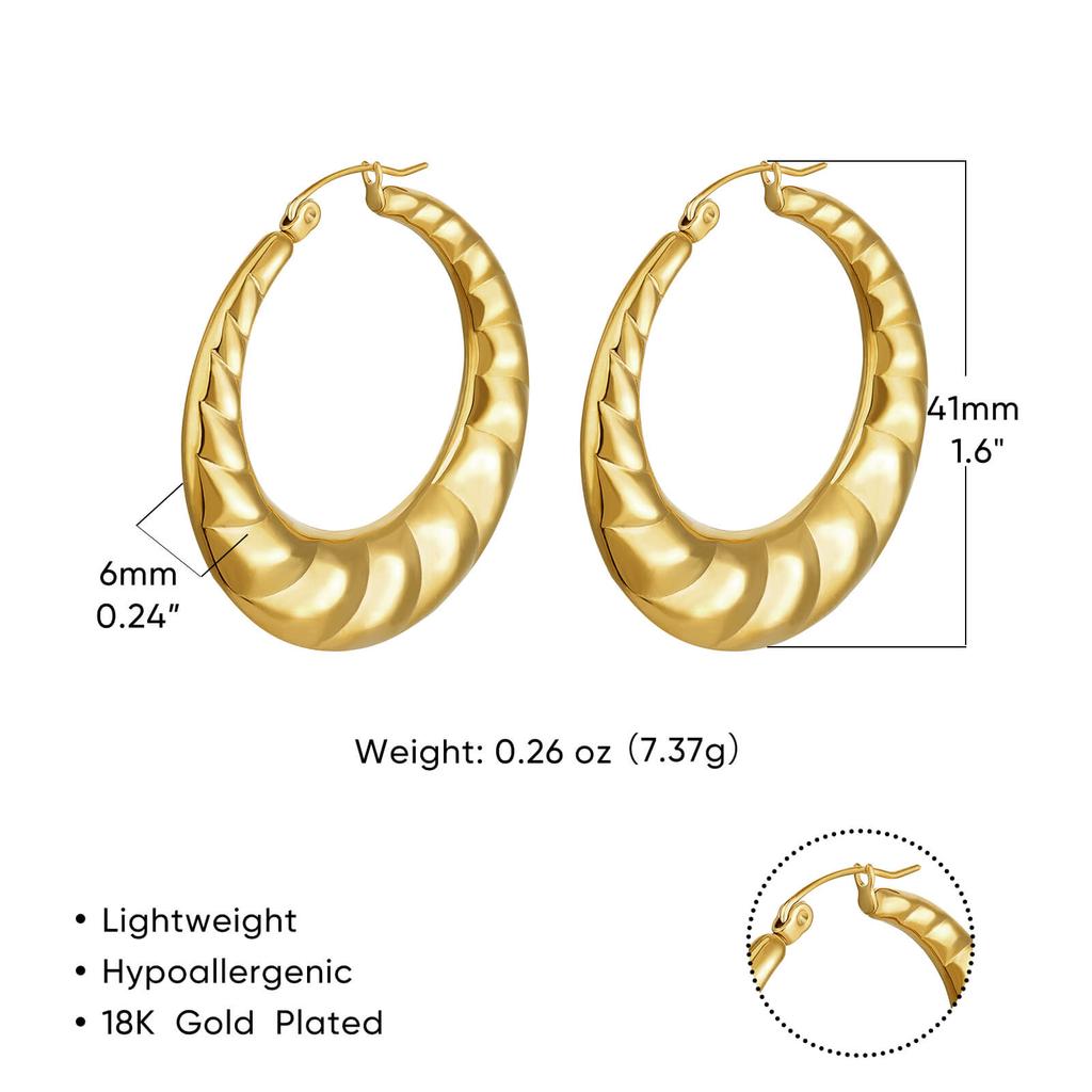 Simple Round Stainless Steel Earrings for Women Gold Color Piercing Hoop Earring Korean Vintage Jewelry Gift for Lover Mother