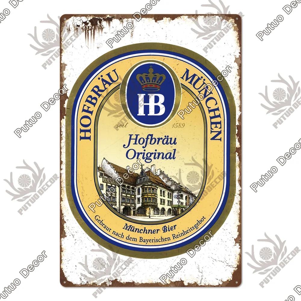 Putuo Decor Germania Beer Brand Metal Sign Plaque Metal Vintage Tin Sign pentru Bar Pub Man Cave Kitchen Club Bar Wall Decor Home
