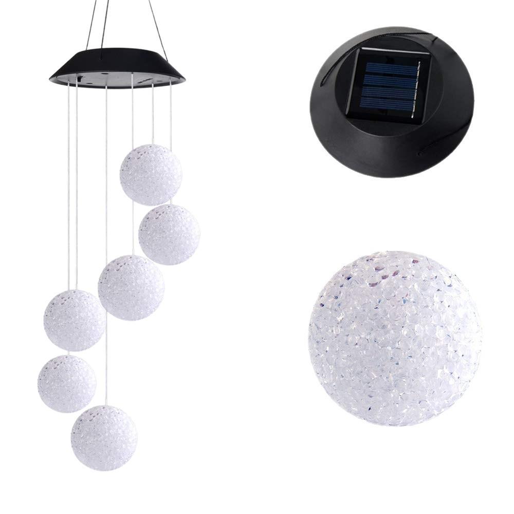 Außen-Windspiel-Lichterkette mit Remy-Körnerkugel, Kolibri- und Schmetterlingsdesigns - Perfekt für die Garten- und Terrassendekoration