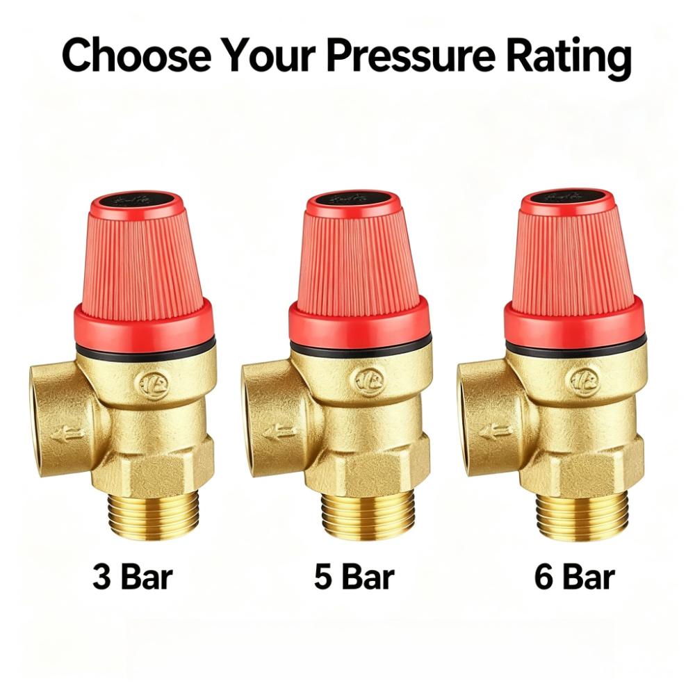 Brass Safety Valve Drain Relief Switch 1/2 Inch DN15 for Solar Water Heater Inner Outer Wire Brass 1/2" 3/4" Safety Valve