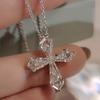 Crystal Cross Necklace Women Luxury Trendy Female Wedding Party Neck Accessories Gift Statement Jewelry