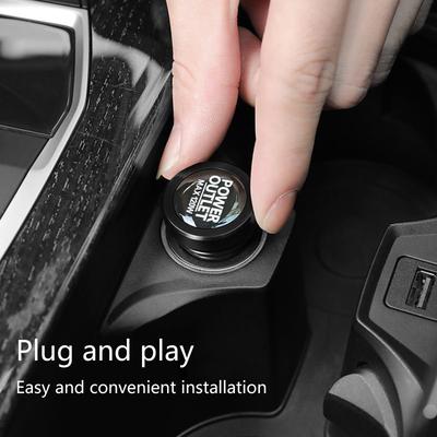 Dustproof Plug Caps 12V Power Socket Plug Cover Caps Auto Interior Accessory Aluminum Car Cigarette Lighter Outlet Cover