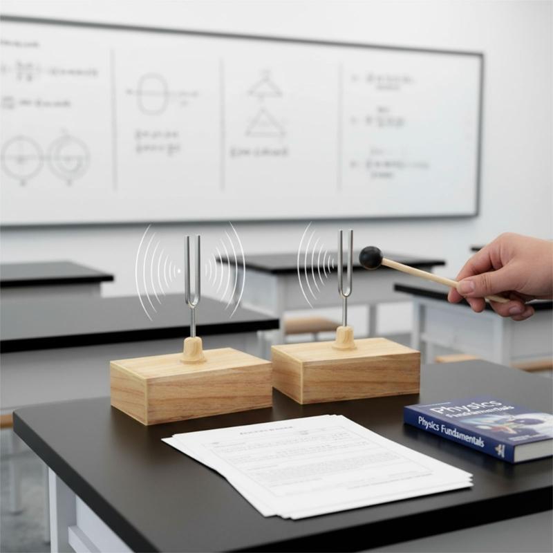 Diapason Acustico da 512Hz di Precisione Strumento Dimostrativo per la Risonanza in Classe Struttura in Legno e Metallo