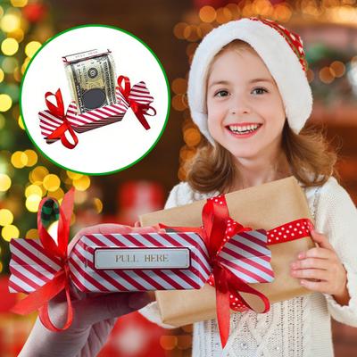 Yousheng 8 Pcs Candy Christmas Money Pull Pouch DIY Surprise Pull Out Money Gift Holder for Kids Adults Christmas Party Money Box for Cash Pull