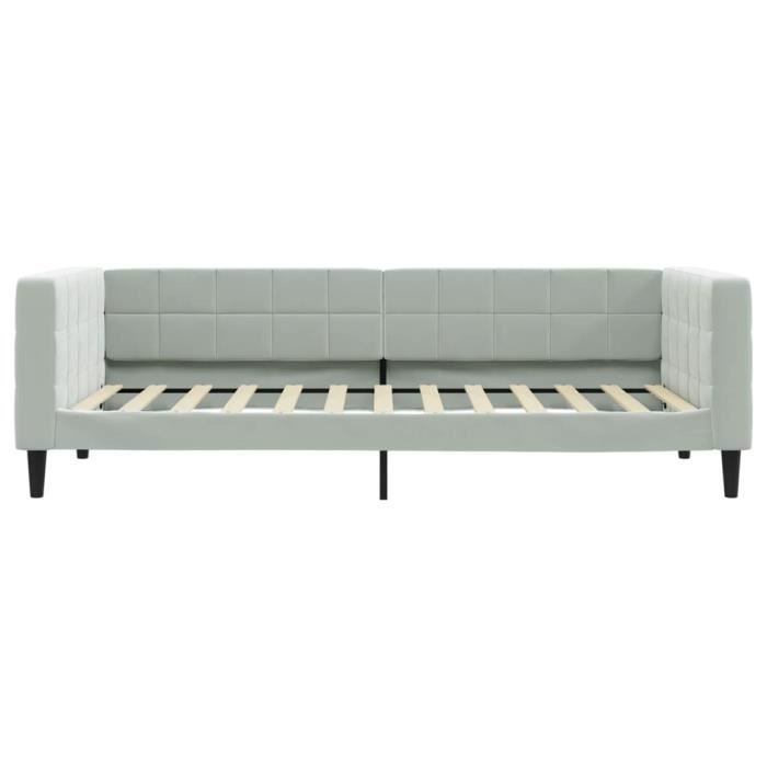 VidaXL Lit de repos gris clair 90x200 cm velours 354008