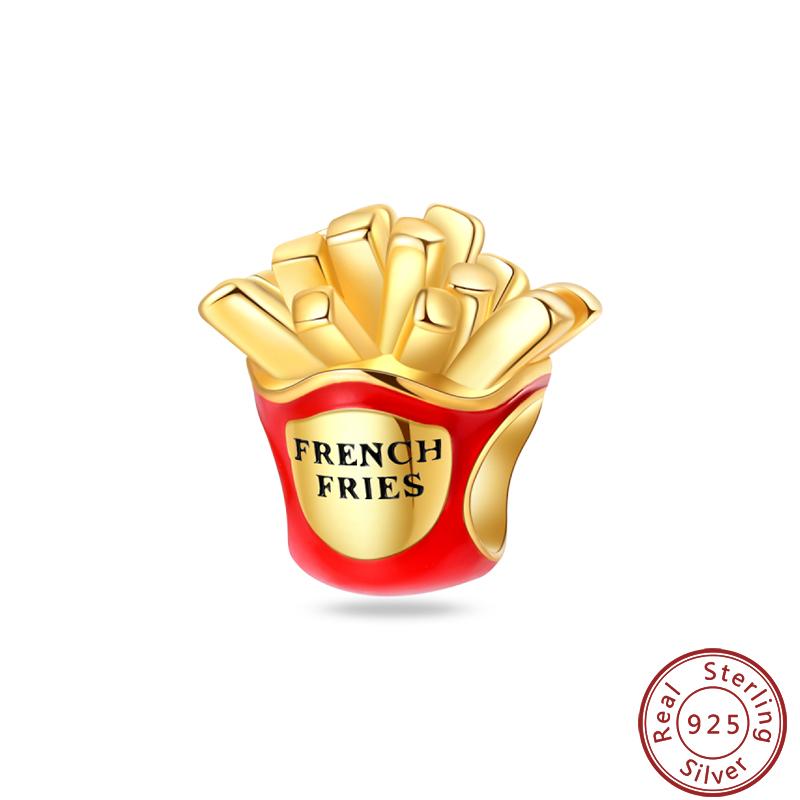 

Серия Десертный Послеполуденный Чай Медь Кофейный Торт Пицца Картофель Фри Сладкие Шармы Бусины 3 мм DIY Изготовление Изысканных Ювелирных Изделий