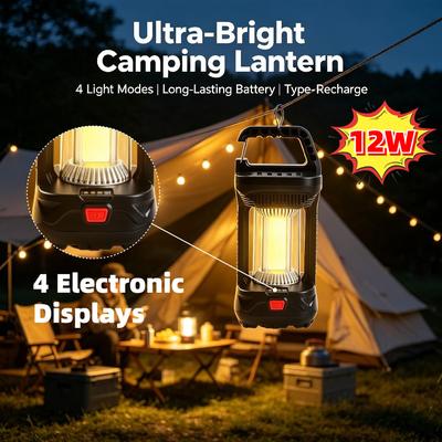 Multi-Functional Camping Lantern with Handle - High Lumens LED Tent Light for Camping, Fishing & Home Use 4 Modes