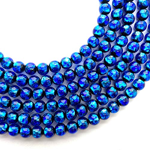 

Sea drop Glowing Firefly Glass Blue 8mm Beads, Half Strand, 25 Beads, Approx. 20cm, Glow-in-the-Dark Blue Glass Beads [020htt-08]