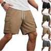 Men's Casual -color Woven Five-pocket Pants - Men's Trendy Retro Multi-pocket Workwear Sports Shorts