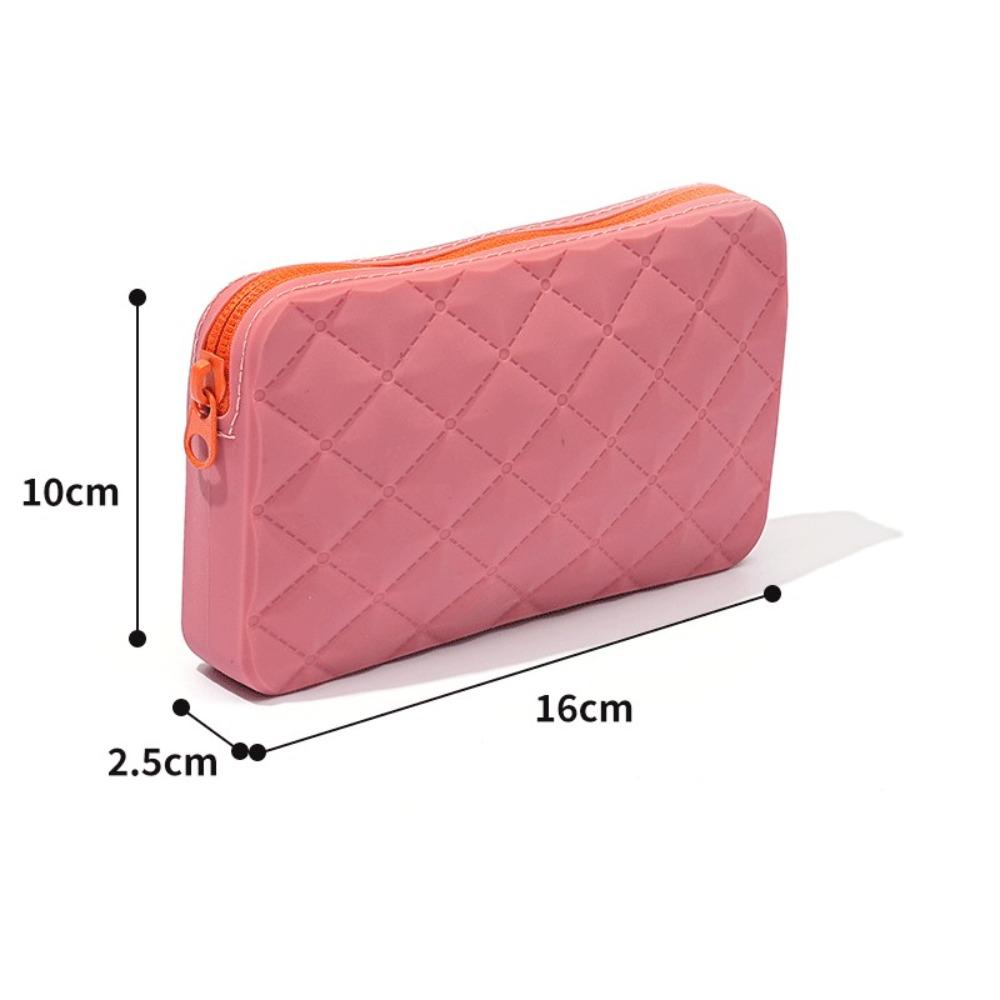 

Силиконовый держатель для кистей для макияжа Квадратная косметичка Новая сумка для хранения косметики Путешествия розовый