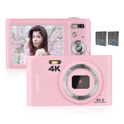 Andoer Φορητή ψηφιακή κάμερα 48MP 4K 2,8 ιντσών οθόνη IPS 16X Zoom Self-Timer 128GB Εκτεταμένη