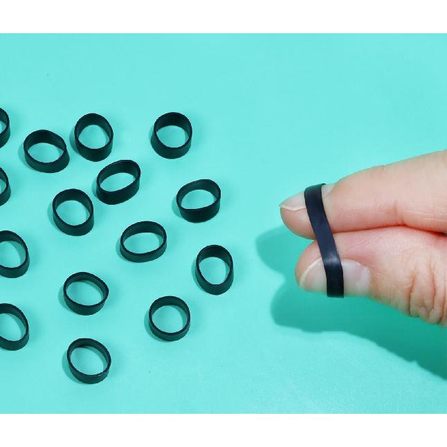 ONLYKXY 200 Pieces Black Mini Silicone Cable Ties 0.3 inch Diameter Flat Rubber Bands Elastic Bands Supplies Reble Rubber Rings Thick Rubber Bands