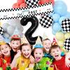 Balloon Set 2-year-old Racing Theme Balloon Arched Wreath Set Coral Pink Blue Yellow Balloon Birthday Party Background Wall