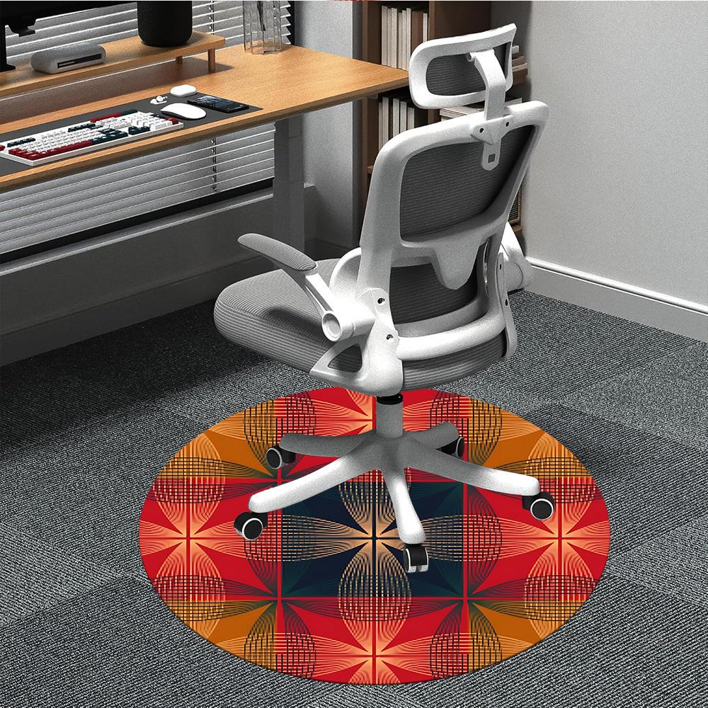 

1PC Abstract Pattern Chair Carpet for Office Non-Slip, Lightweight, Machine Washable Rug for Office, Sleeping, Room - Holiday Decoryy251009052 80cm by 80cm