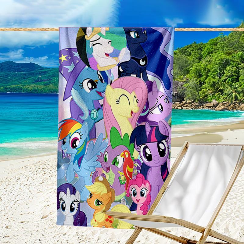 1pc My Little Pony4 Beach Towel, Beach and Seaside Swimming Pool Equipment, Fashion Pattern, Rectangular, Travel Essentials