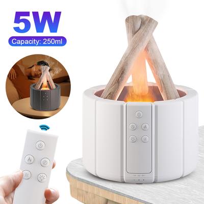 Simulátor plamene Difuzér esenciálních olejů 250 ml Horiaci oheň Vzduchové aroma Zvlhčovač Dálkové ovládání Ultrazvukový Ultra tichý Výrobník chladné mlhy