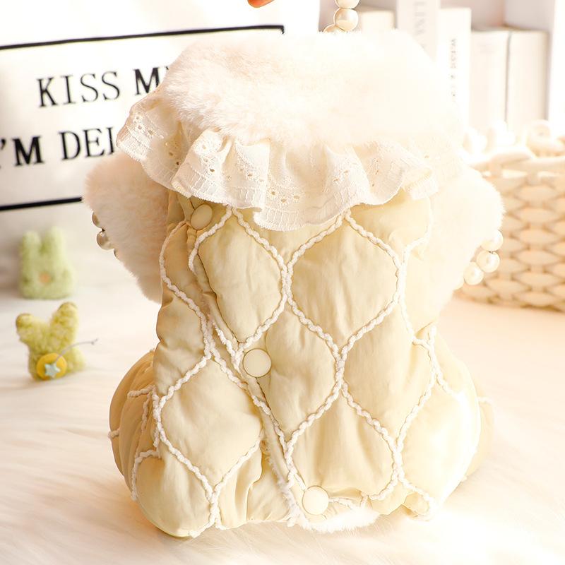 

Pet Winter Apparel Small Dog Clothes Jumpsuit Thick and Warm Dog Costume Pomeranian Bichon Poodle Schnauzer Clothing Coat XS（old）