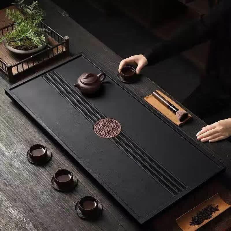 QW Imitation Wujin Stone Double-Layer Acrylic Gongfu Tea Tray