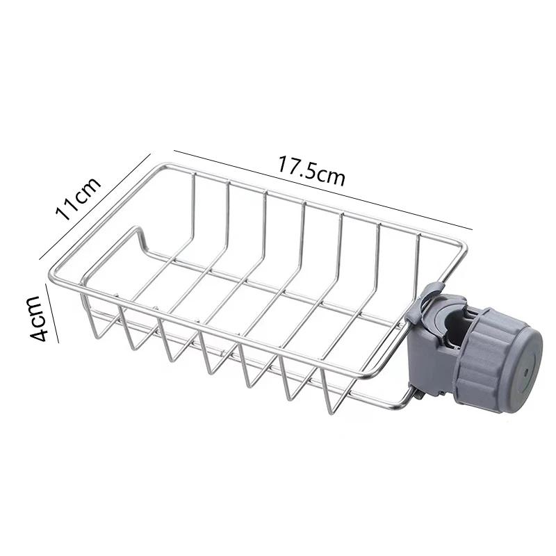 

Hanging Faucet Rack Adjustable Height Flexible and Rotatable Kitchen Sink Drain Holder Suitable for Soap Sponges Brushes