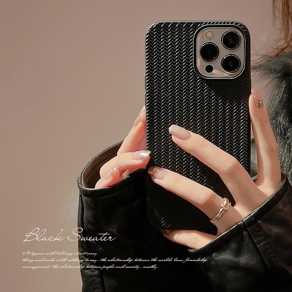 

Black Woven Case for iPhone 13 iPhone 15 iPhone 16 Pro Max iPhone 11