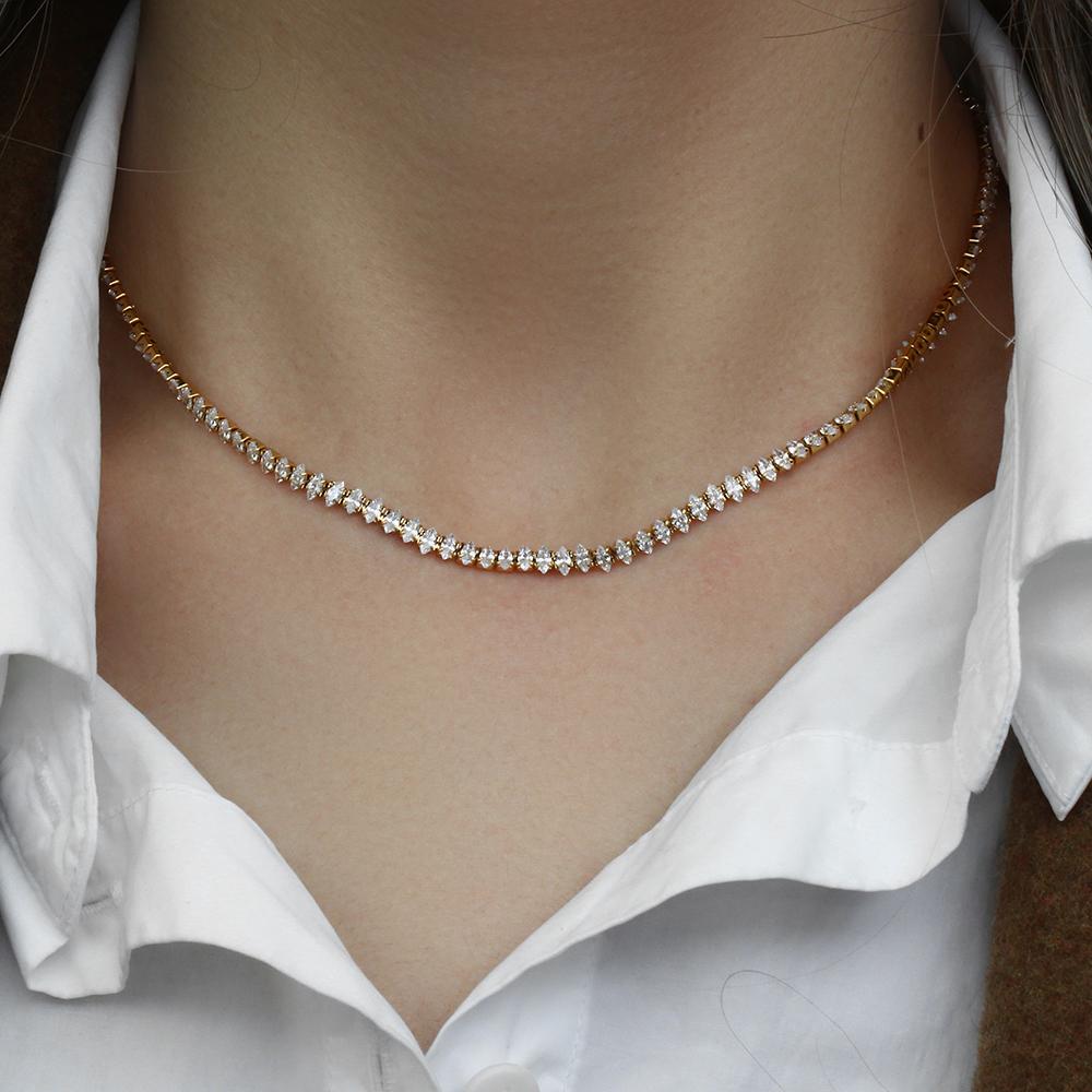 MamacitaSlay 316L Stainless Steel AAA Zircon Bracelet Necklace 18K Gold Plated Waterproof Jewelry Set Women's Luxury Jewelry