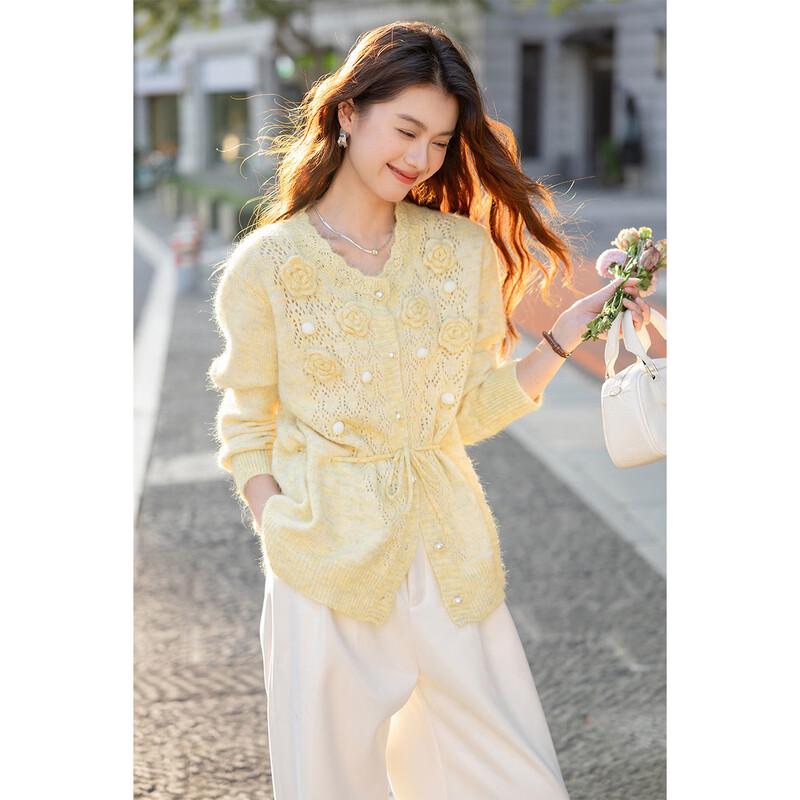 Moka Na 3D Floral Fluffy Knit Sweater