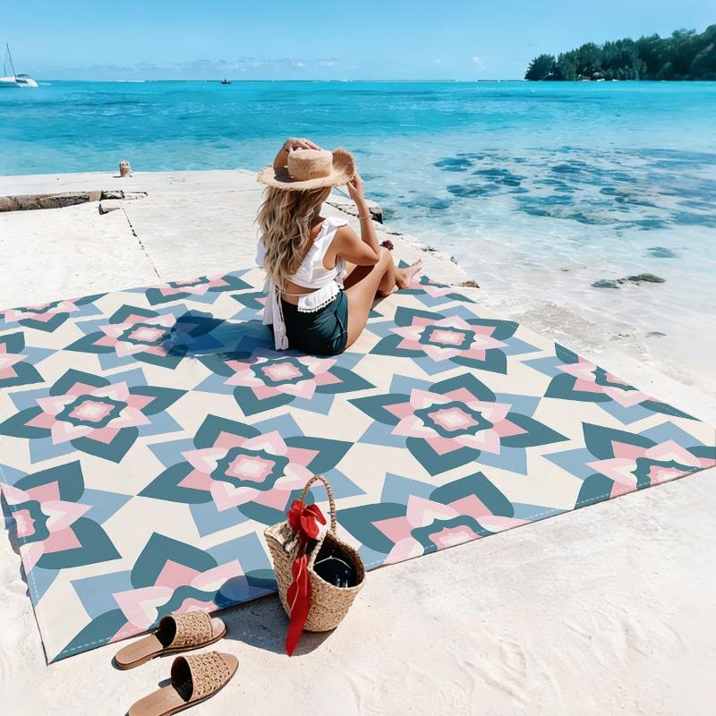 1pc Beach Blanket Waterproof Sandproof Oversized Large Beach Mat Quick Drying&Compact&Lightweight Picnic Mat Vacation Essentials