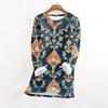 Women's Fashionable Printed Round Neck Long Sleeved Plush Warm Pullover Top