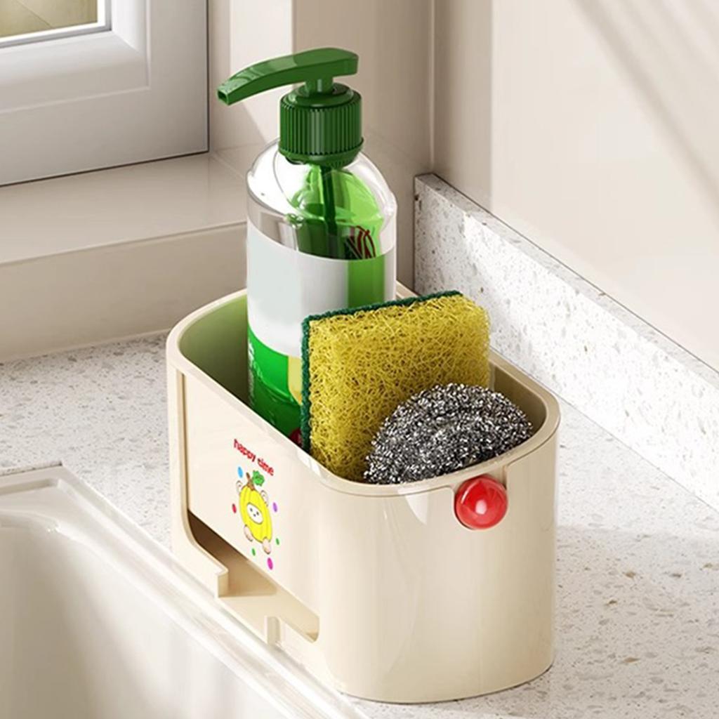 Sponge Holder for Kitchen Sink Free-standing Movable Kitchen Sink Caddy for Home Dorm Bathroom Kitchen