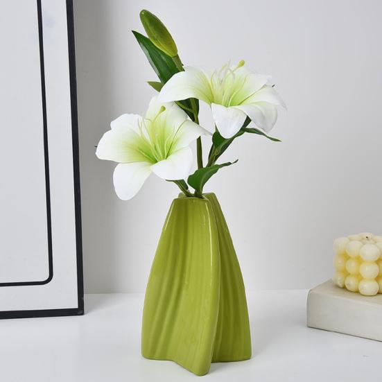 Nordic Flower Vase Decorative Modern Art Vase Shatterproof Flower Bottle for Flower Arrangement Living Room Home Decor