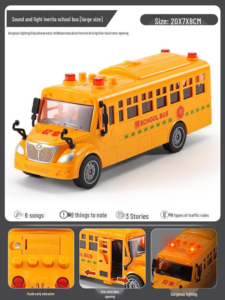Children's Large Bus Toy with Opening Doors and Music – Public Bus Model for Boys