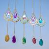 Crystal Sun Catcher Hanging Pendant Wind Chimes Chakra Artificial Agate Raw Stone Crystal Stained Glass Home Window Decoration
