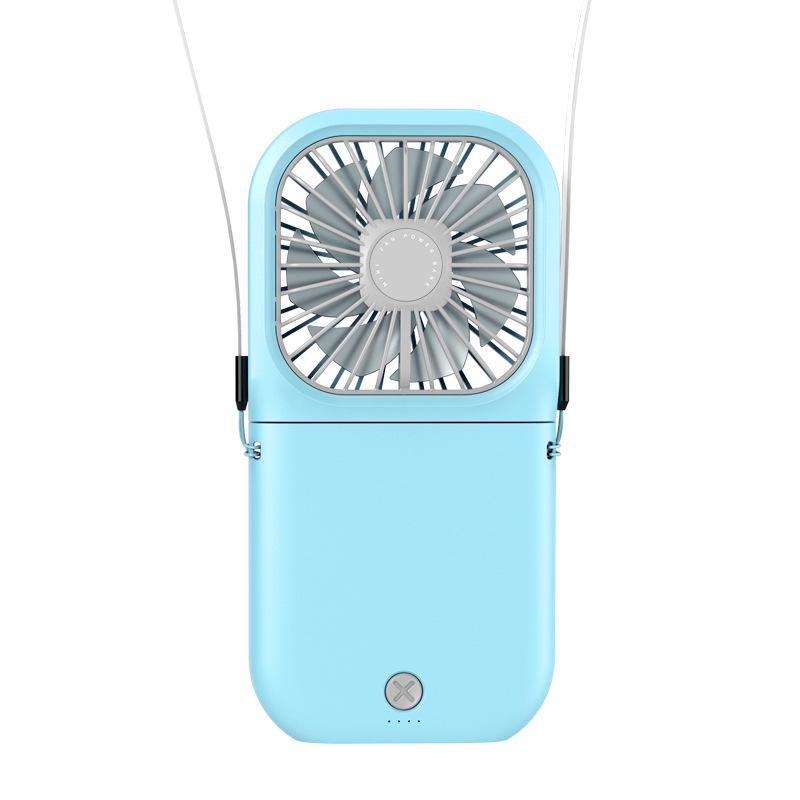 Portable Handheld Mini Fan, 180° Adjustable Ultra Thin Foldable Neck Fan, USB Rechargeable 3 Speed Cooling Fan for Summer Outdoor Travel синий