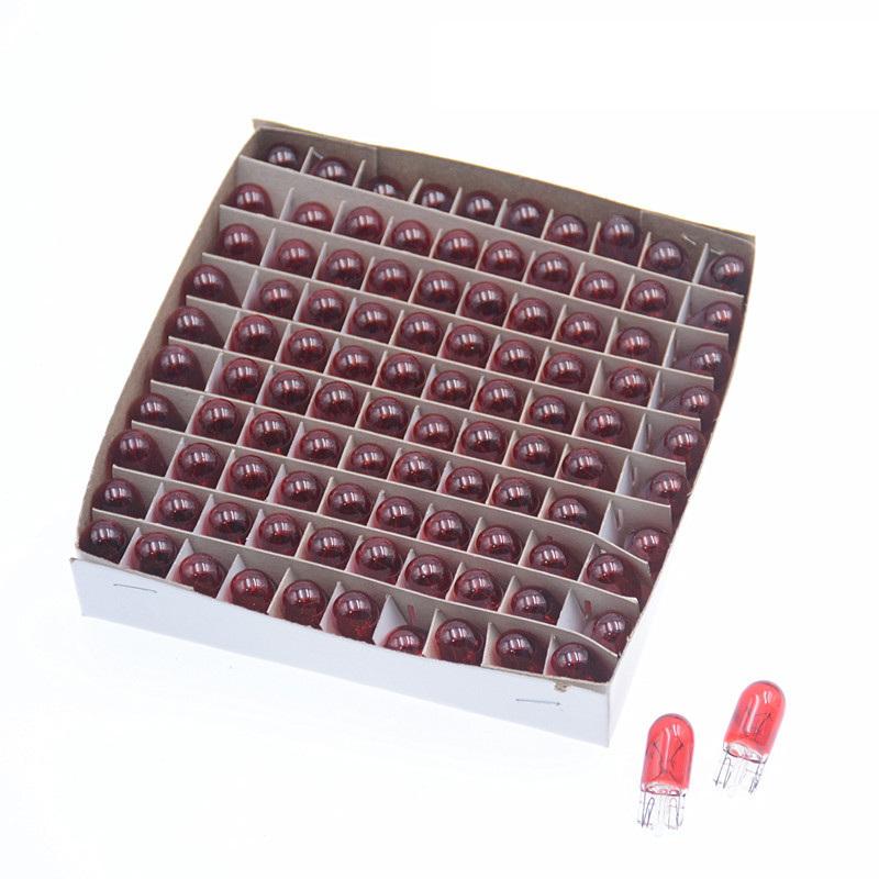 100Pcs/Box T10 5W Led Car Light COB Glass White Auto Automobiles Dome Light Reading DRL Bulb Style 12V License Plate Lamp