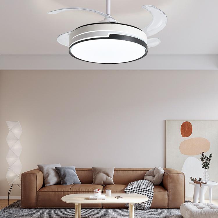 Smart Variable Frequency Ceiling Fan with Chandelier for Living Room, Bedroom, and Restaurant