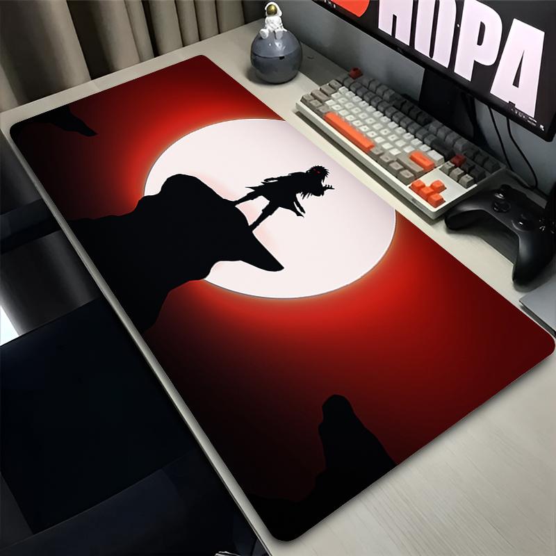 Large Mouse Pad Black And White Anime Table Mat Keyboard Pad NonSlip Gaming Accessories Naruto Sasuke Xxl Esports Game Mousepad
